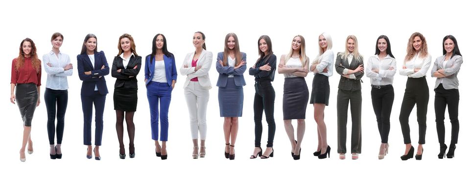 in full growth.a group of successful businesswomen . isolated on white background.