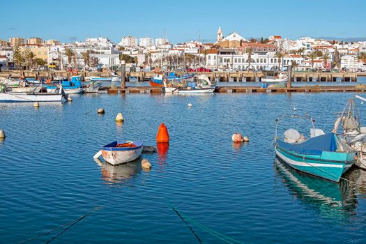 Harbor and city Lagos in the Algarve Portugal