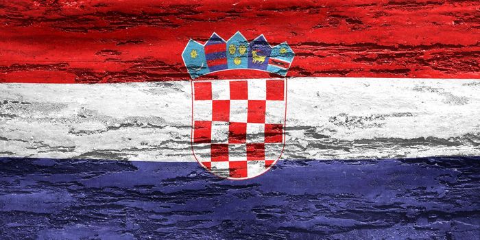 Croatia flag - realistic waving fabric flag