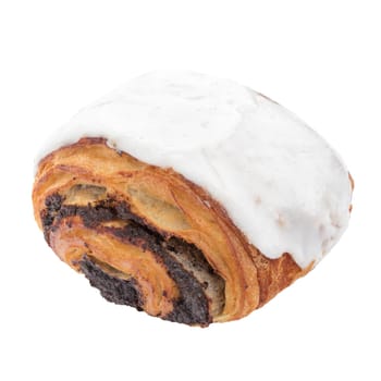 Isolated fresh sweet bakery bun on a white background