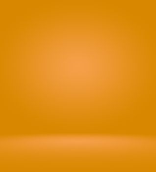 Orange photographic studio background vertical with soft vignette. Soft gradient background. Painted canvas studio backdrop