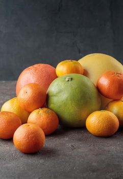 Fresh ripe citrus geen orange on a dark background