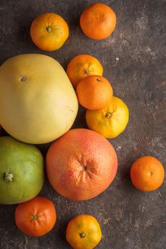 Fresh ripe citrus geen orange on a dark background