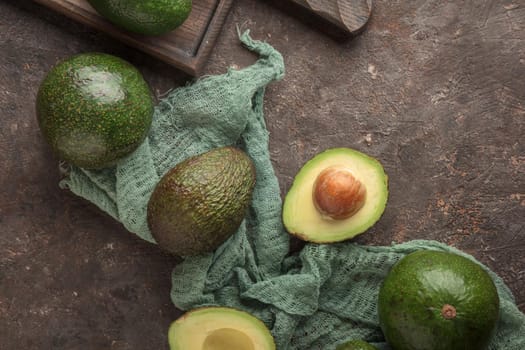 Ripe Green Avocado on a dark background