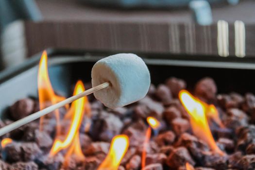 Closeup of a Roasting Marshmellow