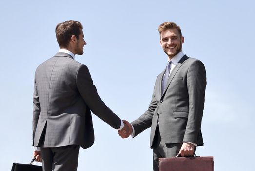 modern business people shaking hands.photo with copy space