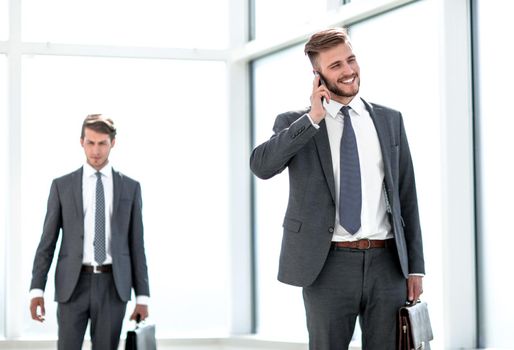 business people in the lobby of the modern office.people and technology