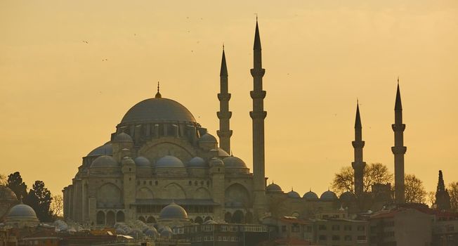 The beautiful Suleymaniye Camii Istanbul, Turkey. The largest mosque in the city.