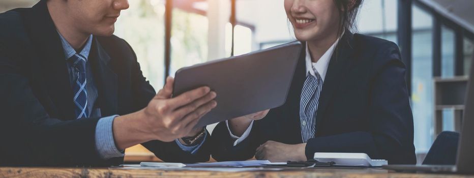 Office Conference Room Meeting: Portrait of Asian Female Manager Susscessfully Presents e-Commerce Investment Strategy for Group of Digital Entrepreneurs. .