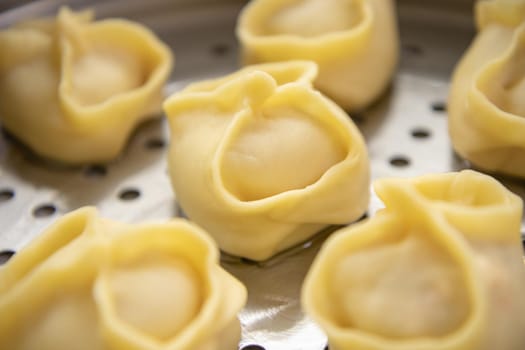 Oriental national traditional dumplings Manty horizontal