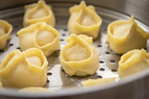 Oriental national traditional dumplings Manty horizontal