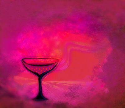 Glass of Wine - Artistic Flyer Background