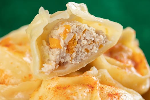 Oriental national traditional dumplings Manty horizontal