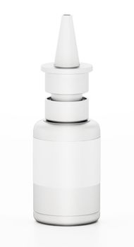Generic nasal spray isolated on white background. 3D illustration.