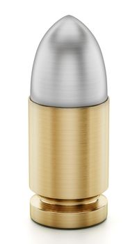 Generic bullet isolated on white background. 3D illustration.