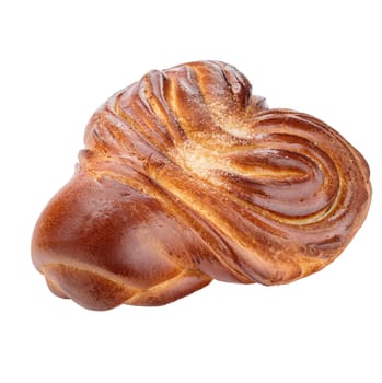 Isolated fresh sweet bakery bun on a white background