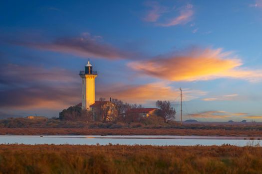 Lighthouse Phare de la Gacholle,  Parc Naturel regional de Camargue, Provence, France