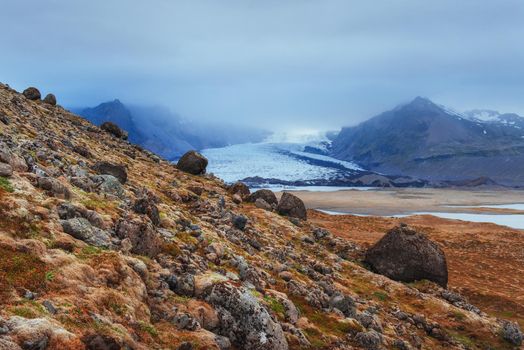 The picturesque landscapes of mountains Iceland. Beauty world
