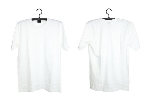 t-shirt template on hange isolated on white background