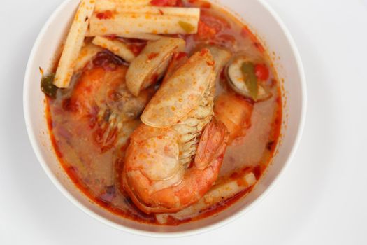 Tom Yum Goong - Thai hot and spicy soup with shrimp - Thai Cuisine
