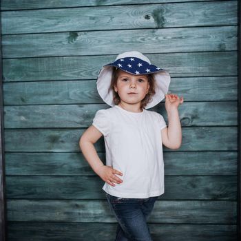 Fashion little girl baby dressed in summer in Panama