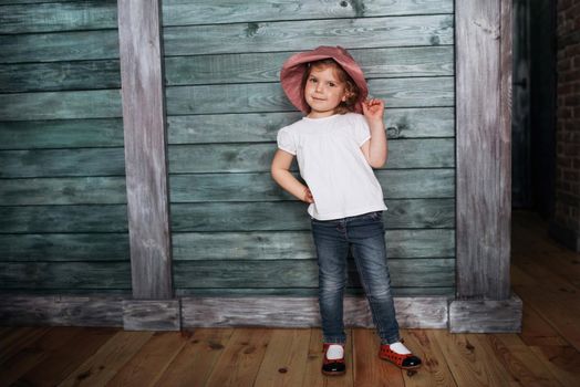 Fashion little girl baby dressed in summer in Panama