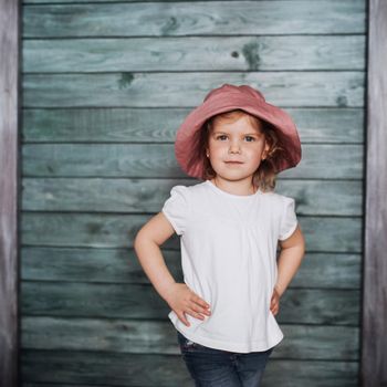 Fashion little girl baby dressed in summer in Panama