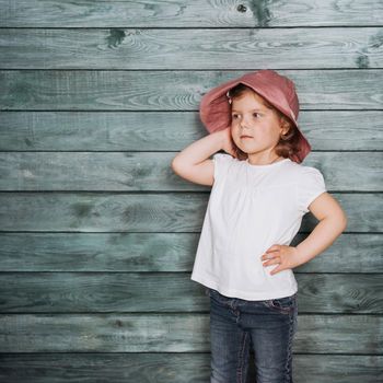 Fashion little girl baby dressed in summer in Panama