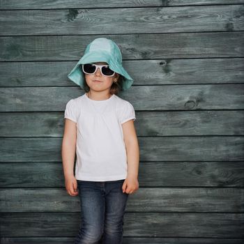 Fashion little girl, child dressed. Beautiful exhibition