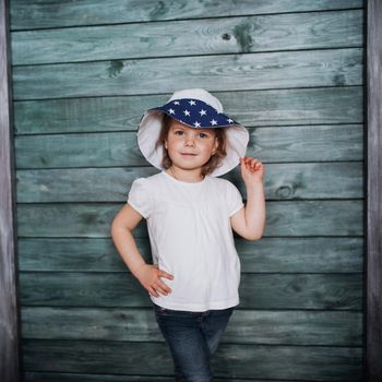 Fashion little girl baby dressed in summer in Panama