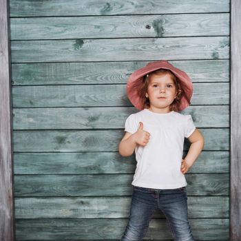 Fashion little girl baby dressed in summer in Panama