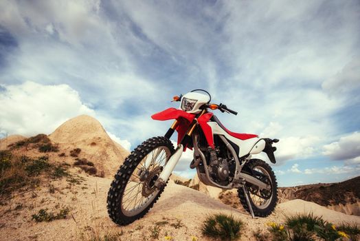 Motorbike. bike outdoors on background. Beauty world