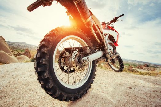 Motorbike. bike outdoors on background. Beauty world