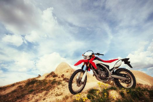 Motorbike. bike outdoors on background. Beauty world