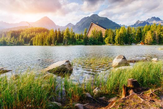 Fantastic Shtrbske Pleso High Tatras. Slovakia Europe