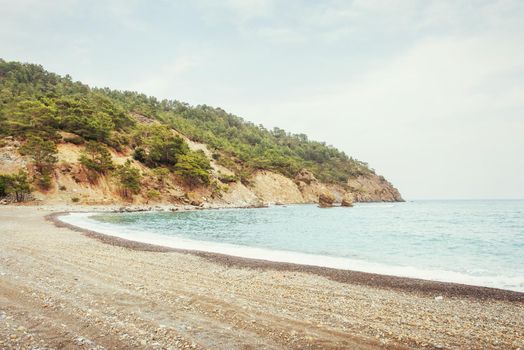 Panoramic view on sea coast near Antalya Turkey