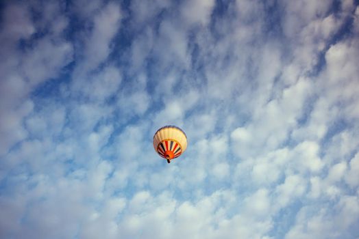 colorful balloon on the blue sky. Beauty world