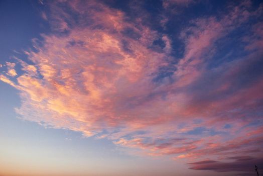 Fantastic sunset in the mountains cumulus clouds.