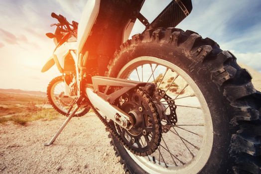 Motorbike. bike outdoors on background. Beauty world