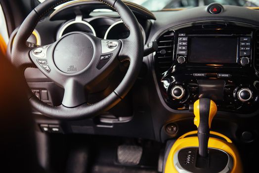manual shift of modern car gear shifter