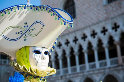 VENICE, ITALY - Febrary 21 2020: The masks of the Venice carnival 2020