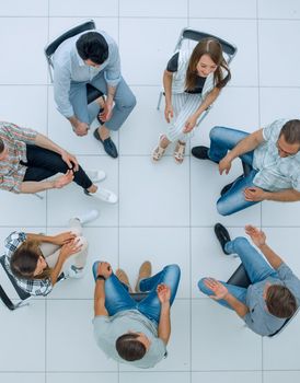 top view.boss and business team pointing at you.the concept of choice