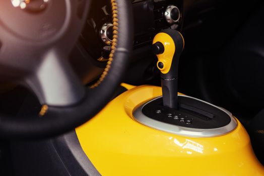 manual shift of modern car gear shifter