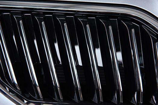 of beautiful modern car close up in the cabin.