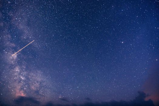 fantastic winter meteor shower and the snow-capped mountains.