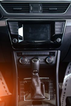 manual shift of modern car gear shifter
