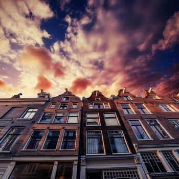 Amsterdam - Netherlands .Vulytsya in the historic center of Amsterdam. Amsterdam is the capital and most populous city in the Netherlands.