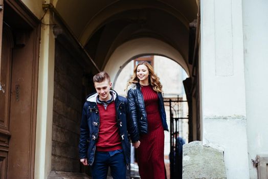 Couple enjoying outdoors in a urban surroundings.