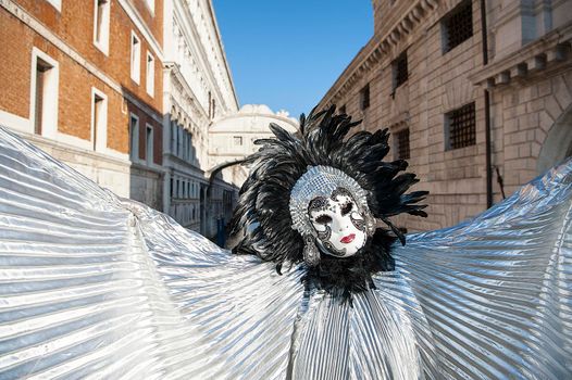 VENICE, ITALY - Febrary 21 2020: The masks of the Venice carnival 2020