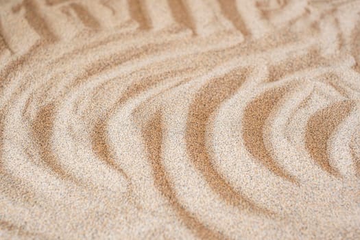 Background wavy sea sand background. Flat lay. Copy space